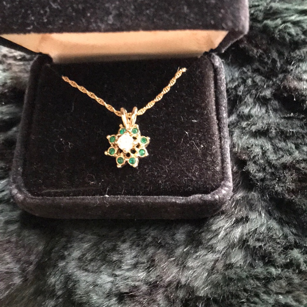CZ Necklace Emerald Diamond CZ!